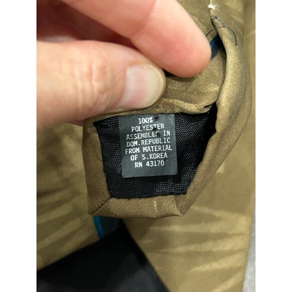 Vintage Camden Court Brown Black Polyester Tie Blue Abstract Design - Picture 4 of 7